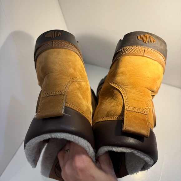 Palladium 72992-697-M Waterproof Boots Men’s 8 Tan Fur Lined Hiking Outdoor - Picture 12 of 16